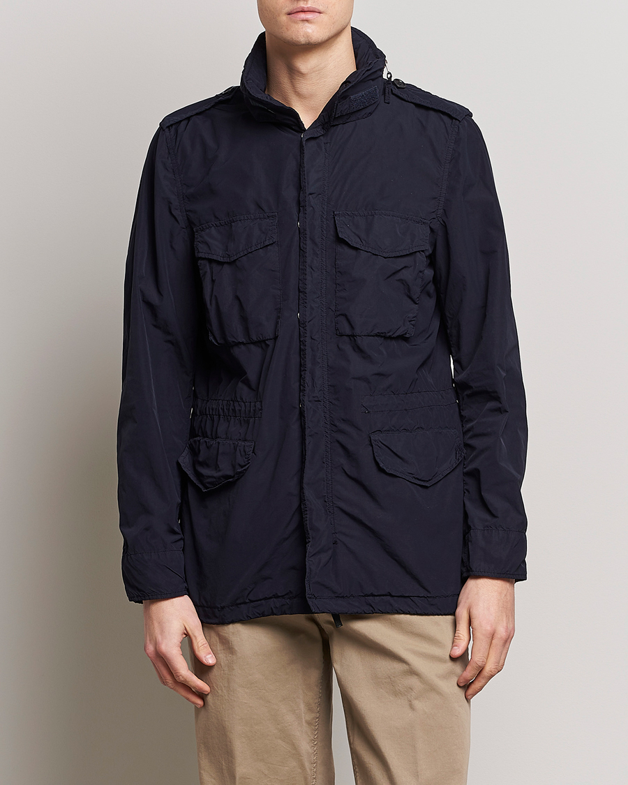 Homme | Manteaux Et Vestes | Aspesi | Giubotto Garment Dyed Field Jacket Navy