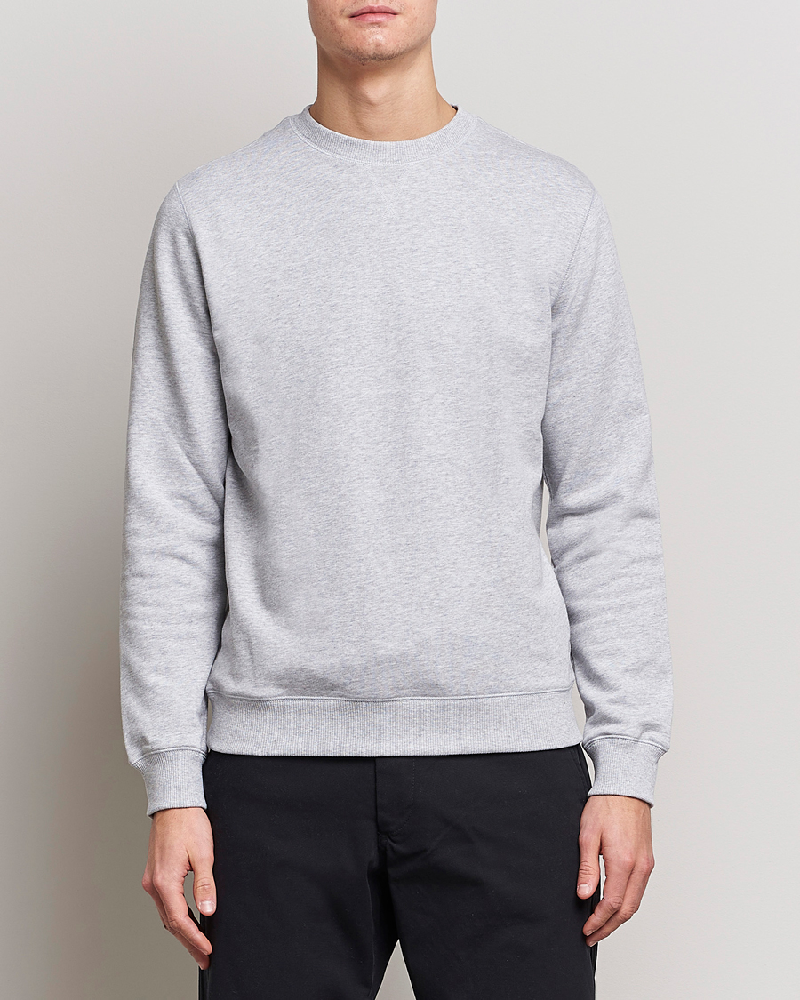 Men | Sweatshirts | Stenströms | Cotton Collage Crew Neck Grey Melange