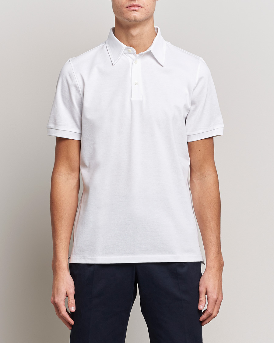 Men | Clothing | Stenströms | Cotton Polo Shirt White