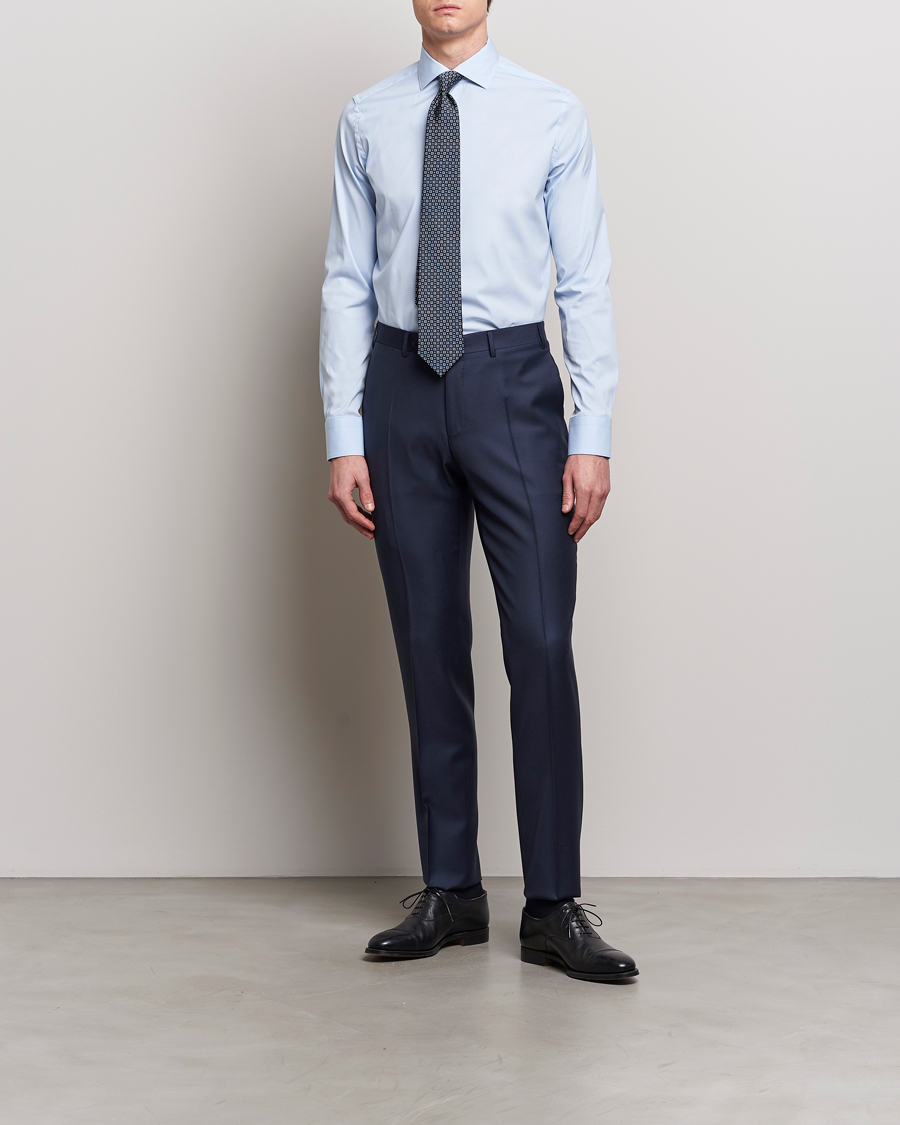 Men | Clothing | Canali | Slim Fit Cotton/Stretch Shirt Light Blue