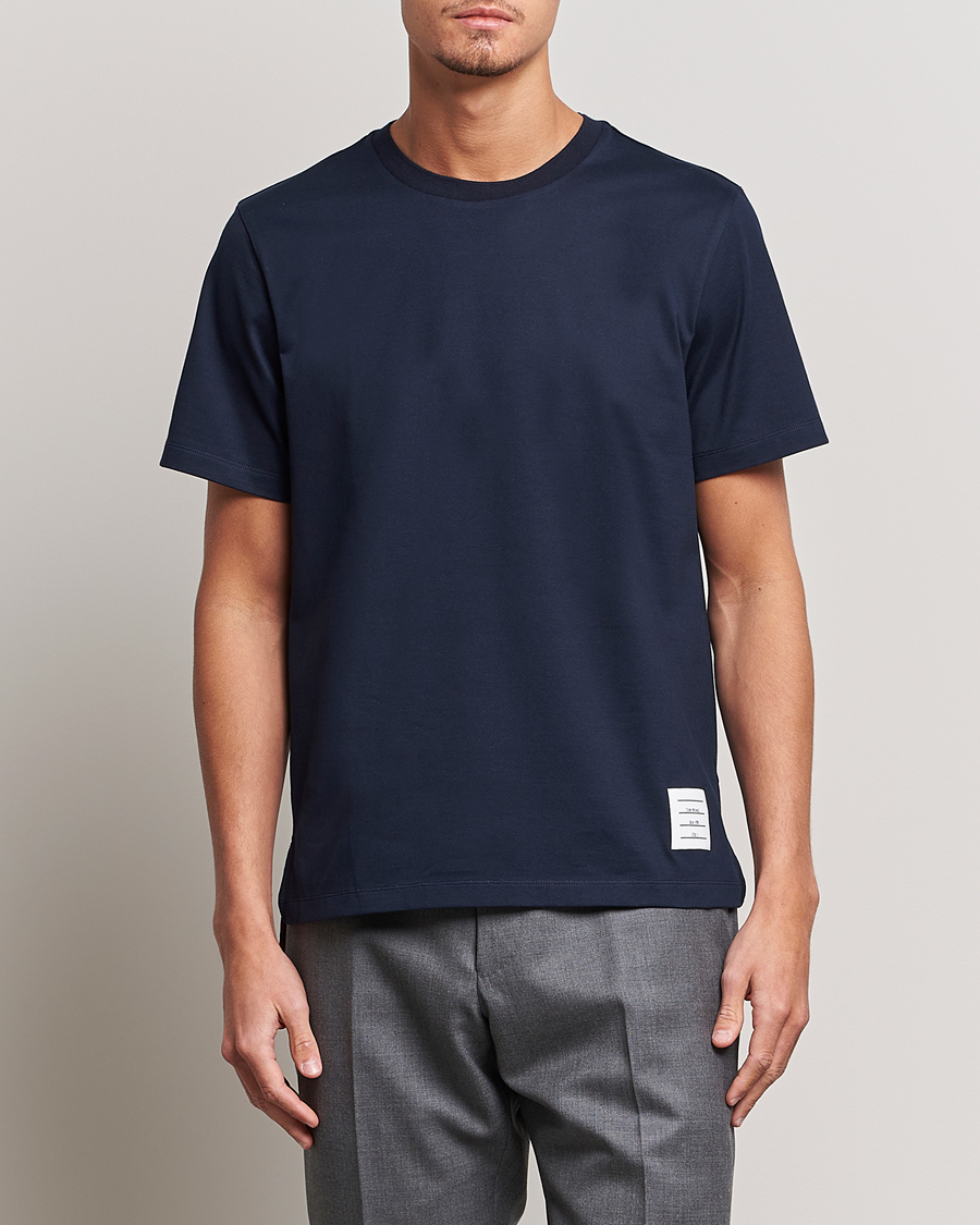 Men | Clothing | Thom Browne | Relaxed Fit Short Sleeve T-Shirt Navy