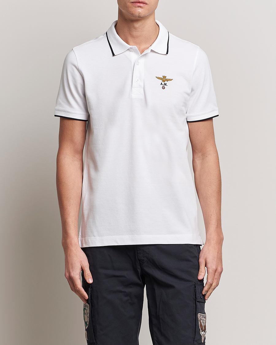 Herr | Kläder | Aeronautica Militare | Garment Dyed Cotton Polo Off White