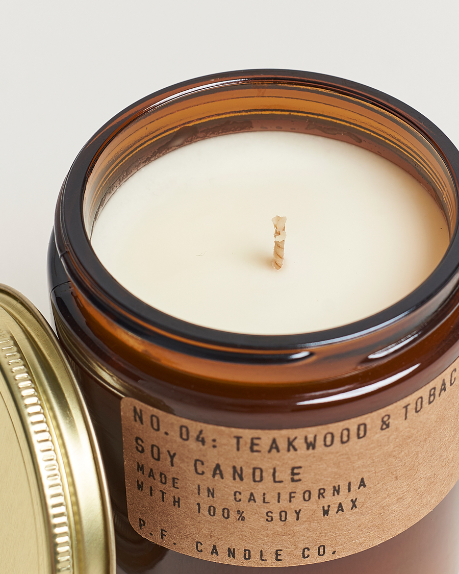 Men | P.F. Candle Co. | P.F. Candle Co. | Soy Candle No. 4 Teakwood & Tobacco 204g