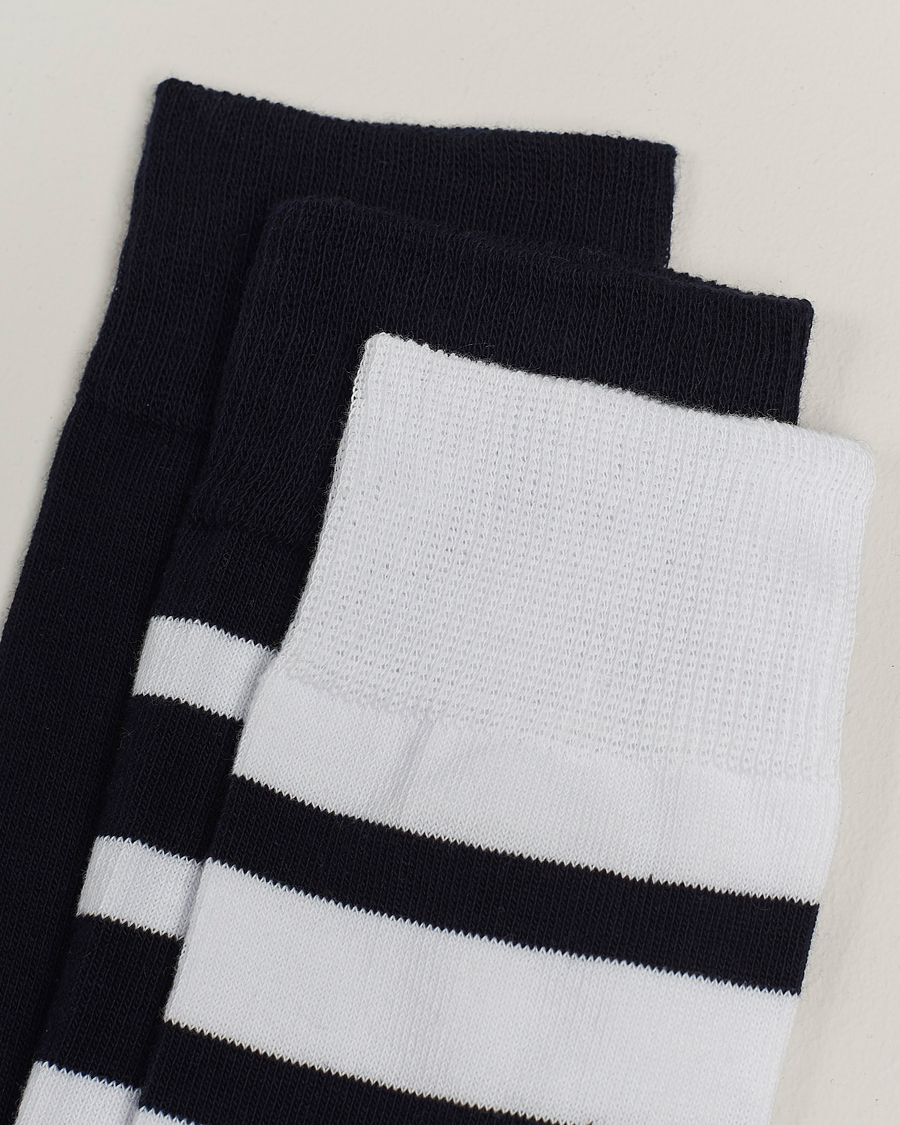 Men | Clothing | Armor-lux | 3-Pack Loer Socks Navy/White