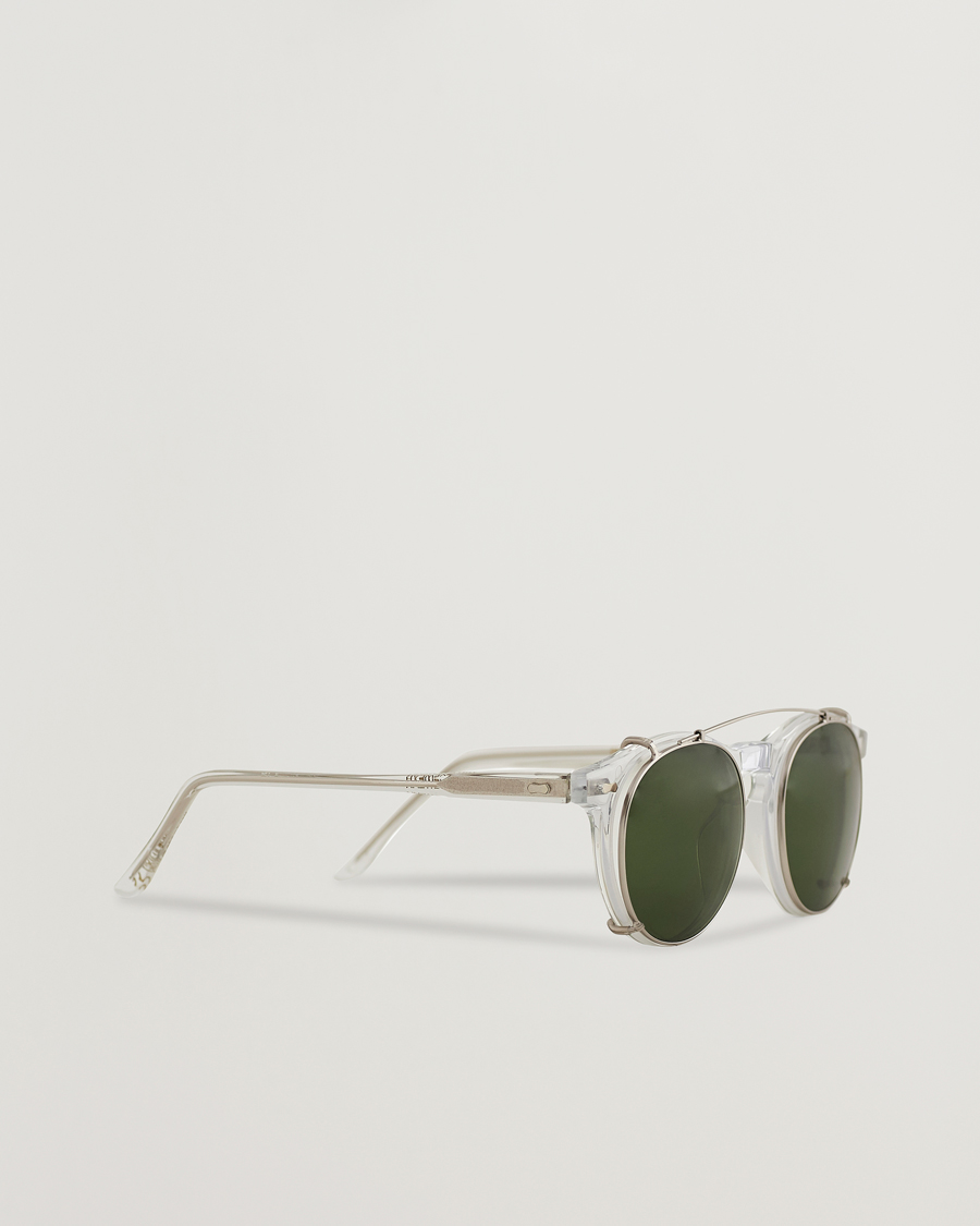 Men | Round Frame Sunglasses | TBD Eyewear | Clip-ons Silver/Bottle Green