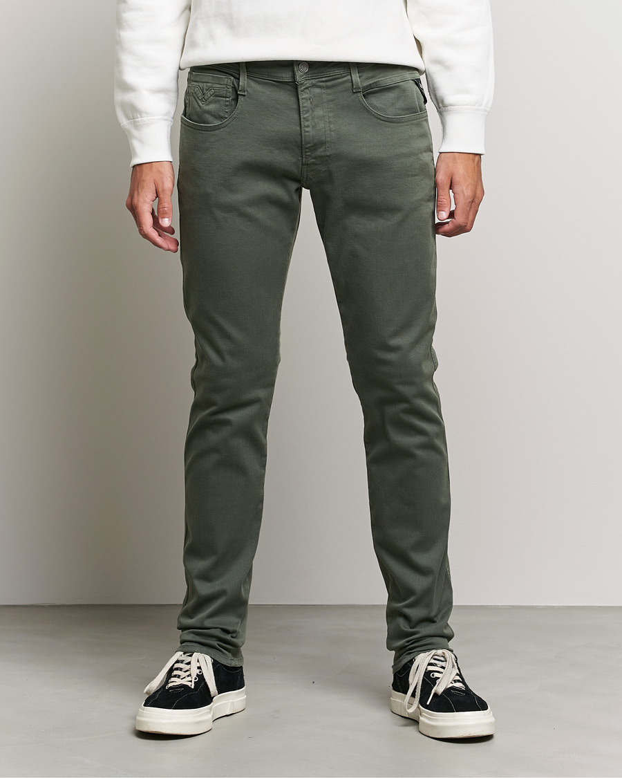 Men | Clothing | Replay | Anbass Hyperflex X.Lite 5-Pocket Pants Olive Green
