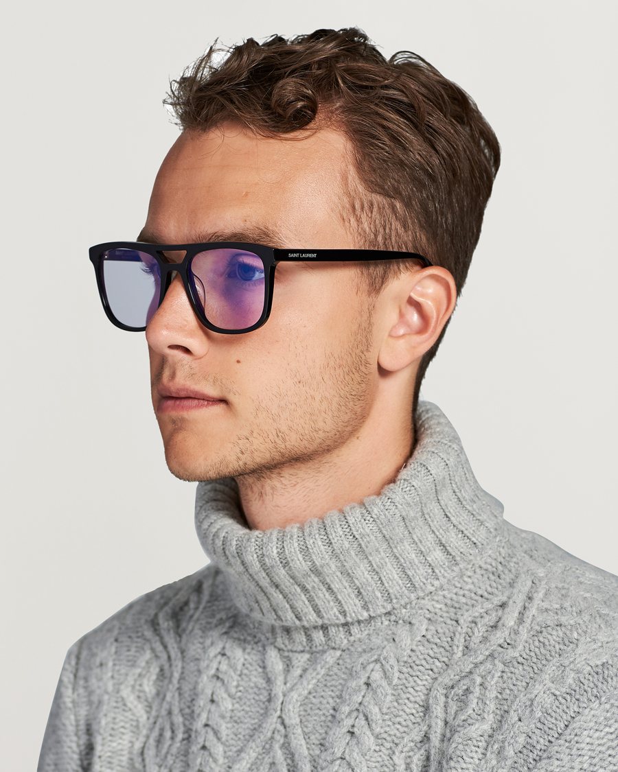 Men | D-frame Sunglasses | Saint Laurent | SL 455 Photochromic Sunglasses Shiny Black