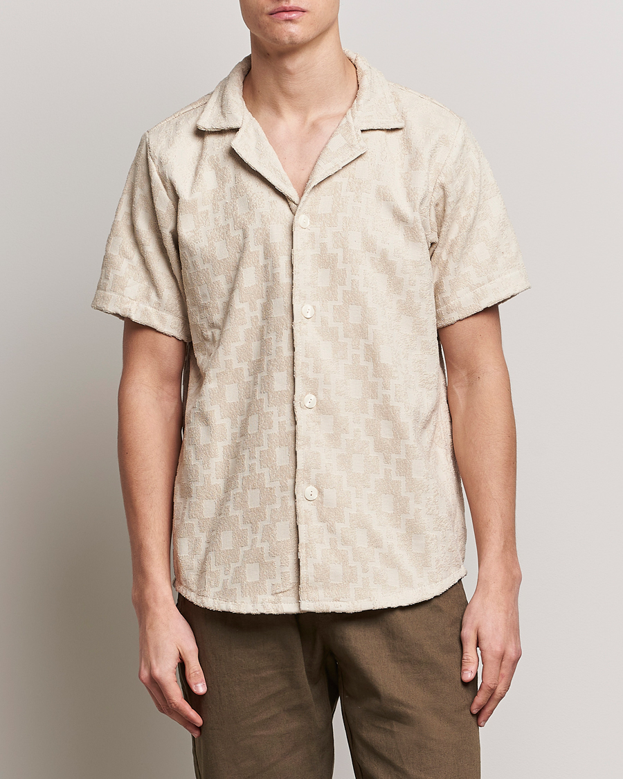 Herr | Kläder | OAS | Machu Terry Short Sleeve Shirt Beige