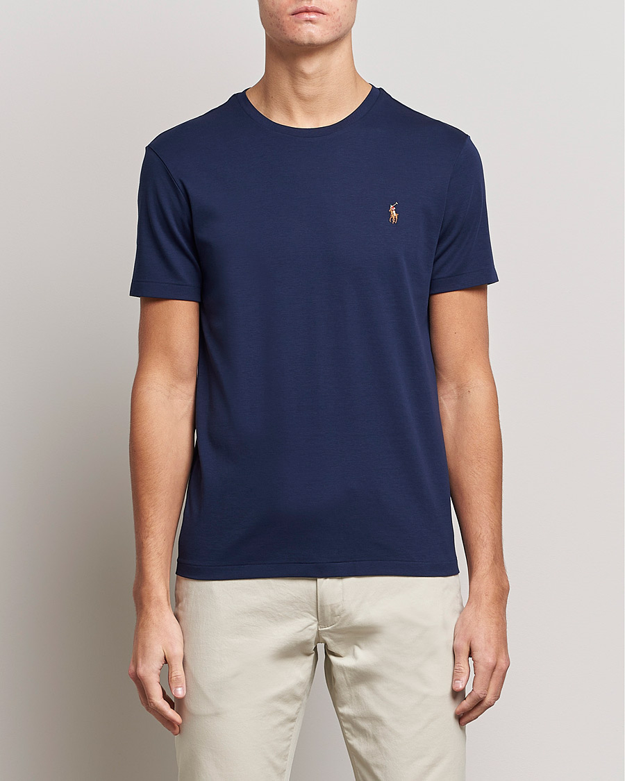 Men | T-Shirts | Polo Ralph Lauren | Luxury Pima Cotton Crew Neck T-Shirt Refined Navy