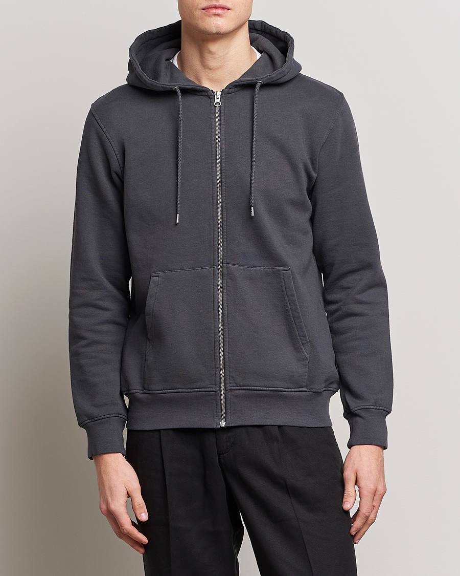 Men | Hooded Sweatshirts | Colorful Standard | Classic Organic Full Zip Hood Lava Grey