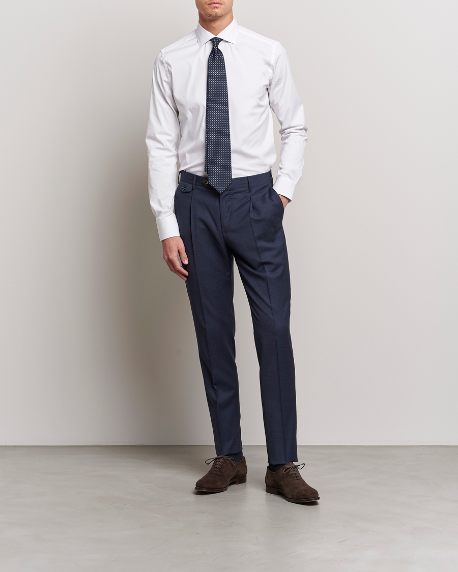 Men | Clothing | Canali | Slim Fit Cotton/Stretch Shirt White