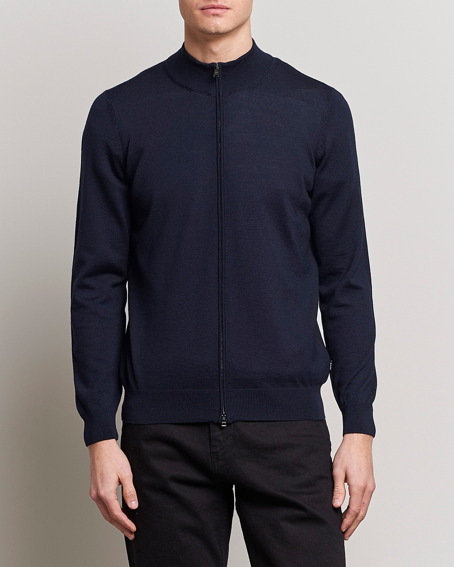 Men | BOSS BLACK | BOSS BLACK | Balonso Full-Zip Sweater Dark Blue
