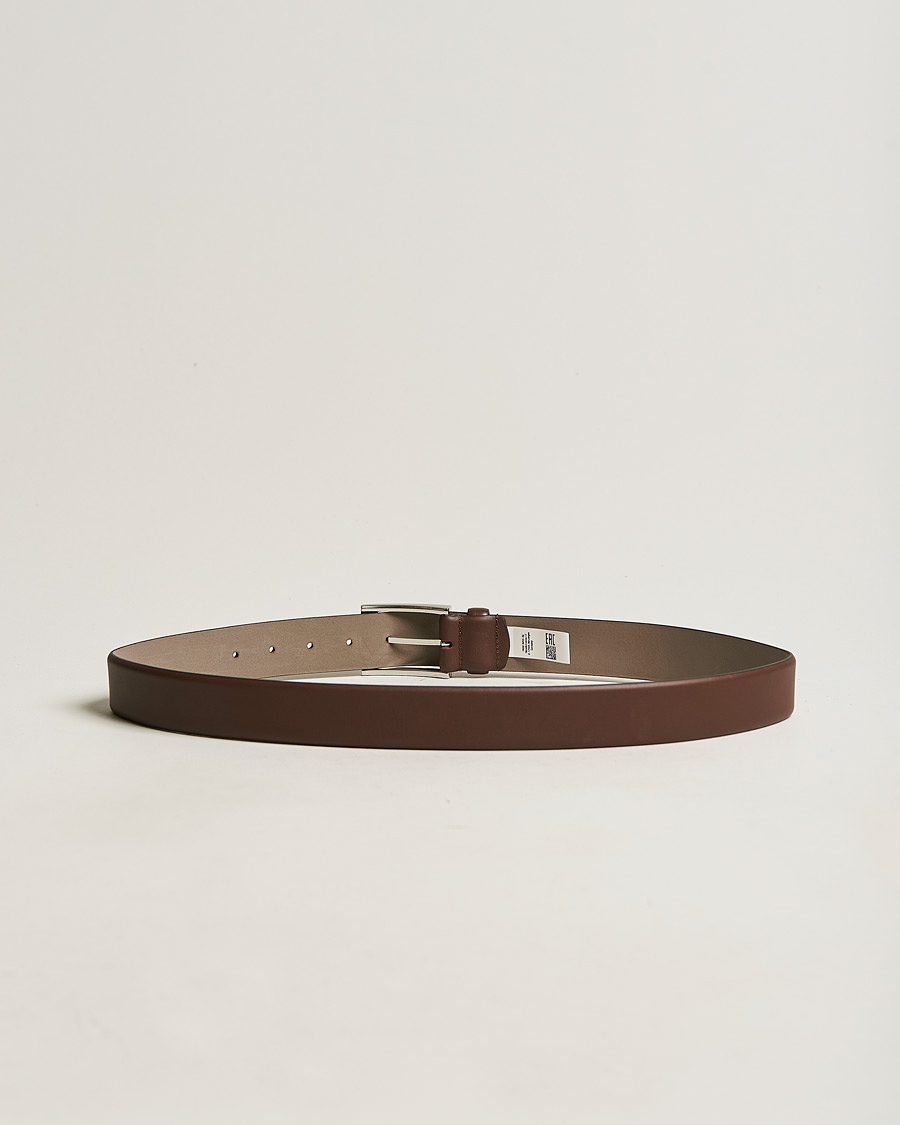 Men | Leather Belts | BOSS BLACK | Barnabie Leather Belt 3,5 cm Medium Brown