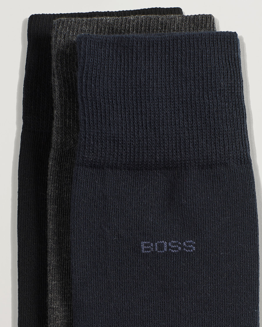 Men | BOSS | BOSS BLACK | 3-Pack RS Uni Socks Navy/Black/Grey