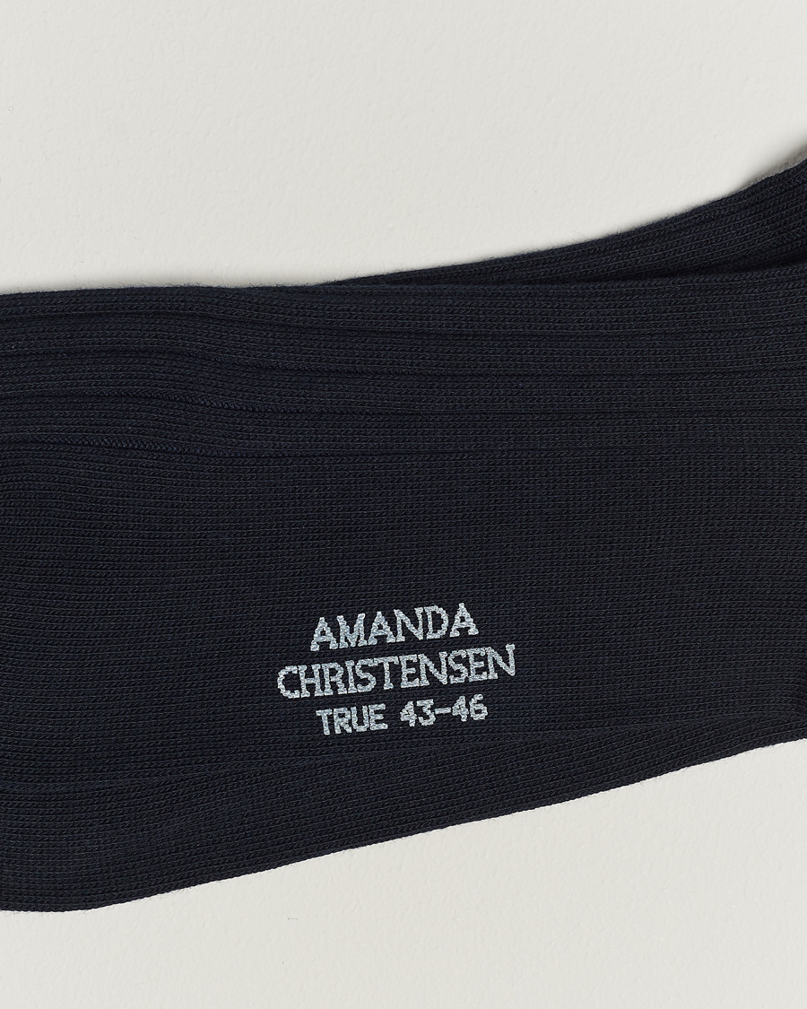 Men | Clothing | Amanda Christensen | 3-Pack True Cotton Ribbed Socks Dark Navy