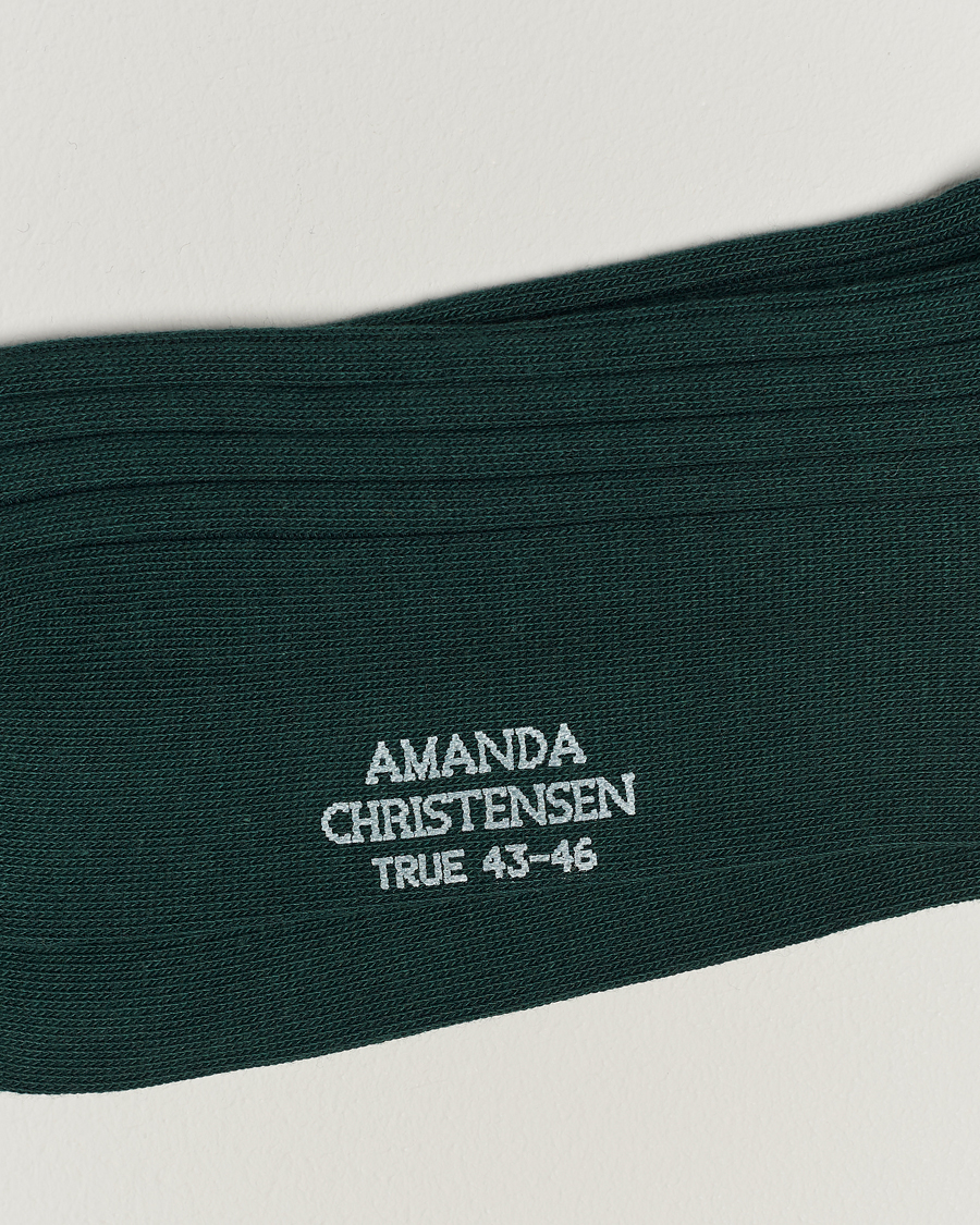 Men | Clothing | Amanda Christensen | 3-Pack True Cotton Ribbed Socks Bottle Green
