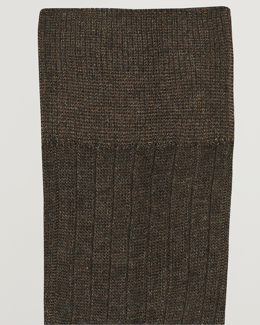 Men | Clothing | Amanda Christensen | 3-Pack True Cotton Ribbed Socks Brown Melange