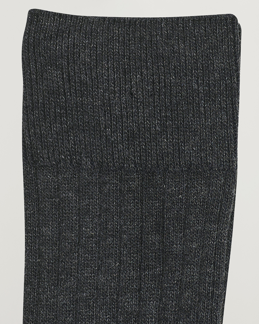 Men | Clothing | Amanda Christensen | 3-Pack True Cotton Ribbed Socks Antracite Melange