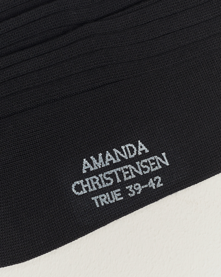 Men | Amanda Christensen | Amanda Christensen | 3-Pack True Cotton Ribbed Socks Black