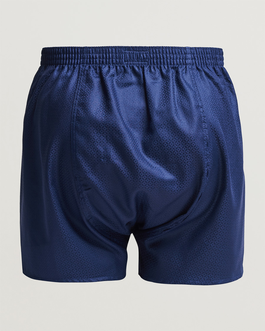 Men | Clothing | Derek Rose | Classic Fit Woven Cotton Boxer Shorts Navy