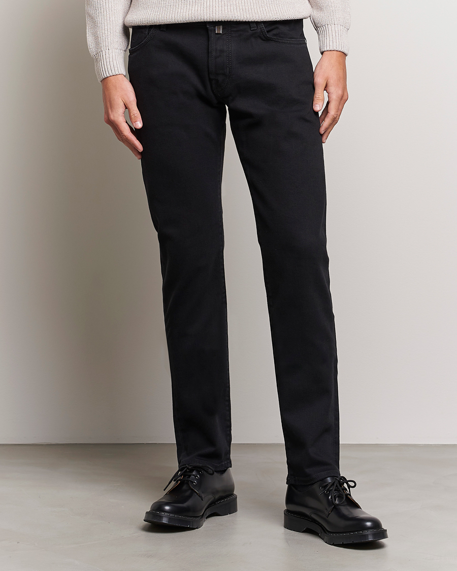 Men | Black jeans | Jacob Cohën | Nick 622 Slim Fit Stretch Jeans Black Dark Wash