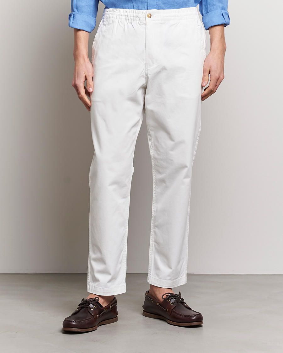 Men | Trousers | Polo Ralph Lauren | Prepster Stretch Drawstring Trousers Deckwash White