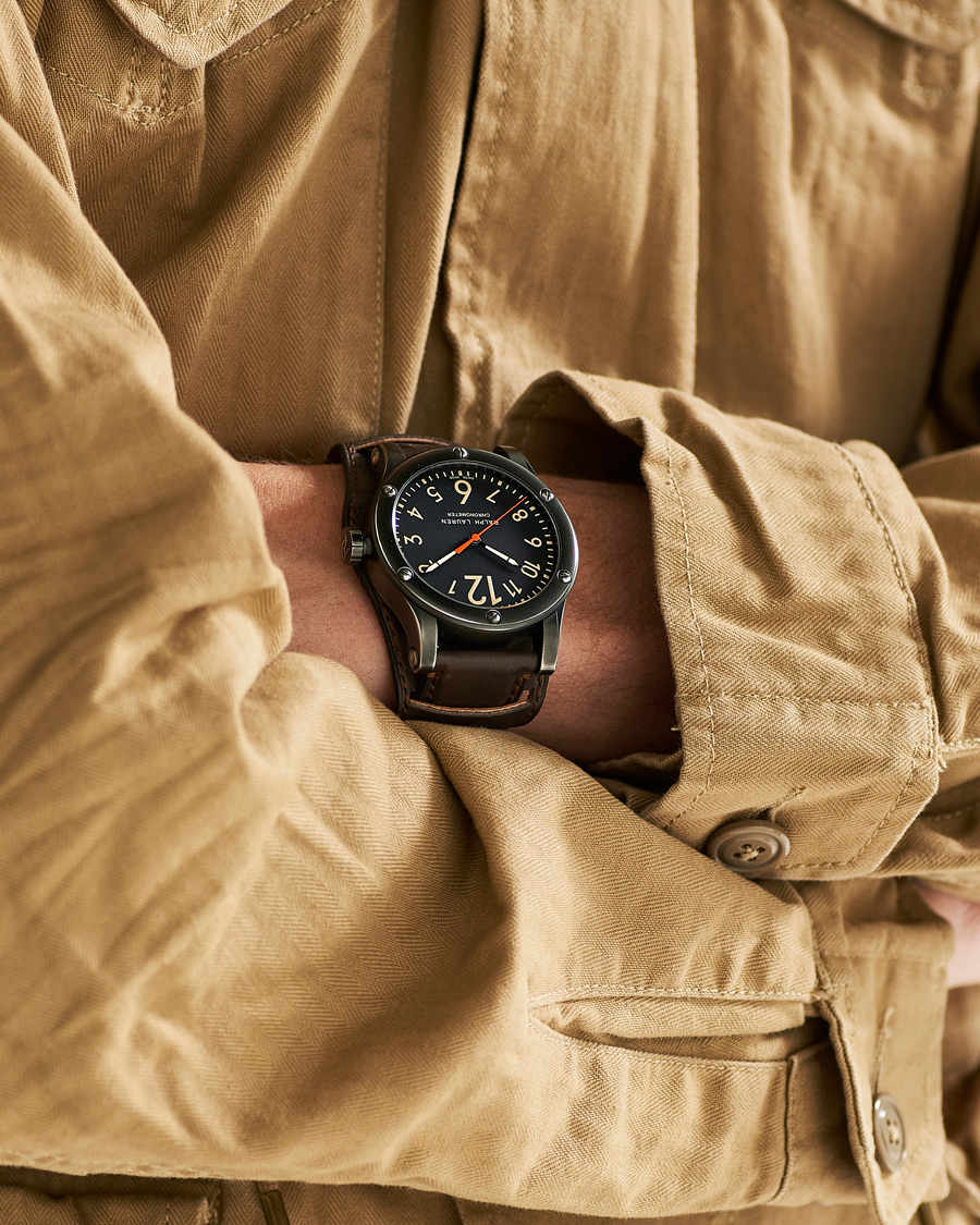 Men | Gifts | Polo Ralph Lauren | 45mm Safari Chronometer Black Steel/Calf Strap