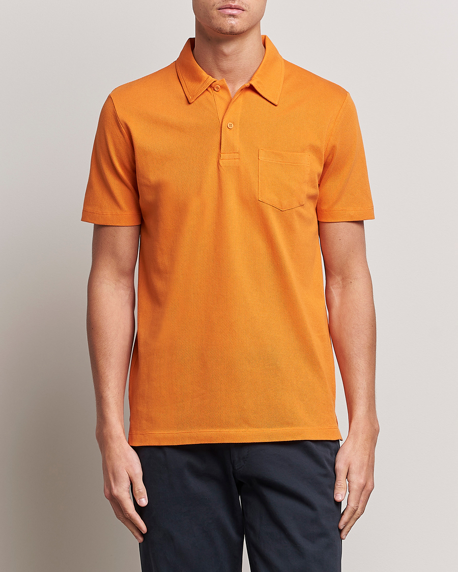 Men | Clothing | Sunspel | Riviera Polo Shirt Flame Orange