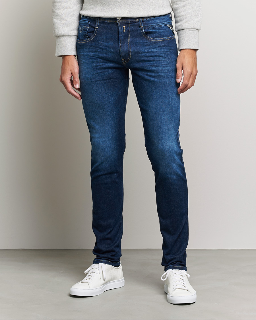 Herr | Kläder | Replay | Anbass Hyperflex Recyceled 360 Jeans Dark Blue