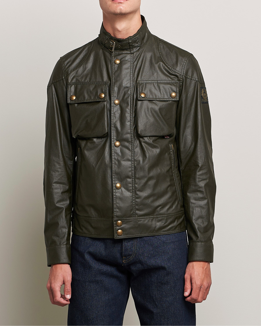 Men | Clothing | Belstaff | Racemaster Waxed Jacket Faded Olive