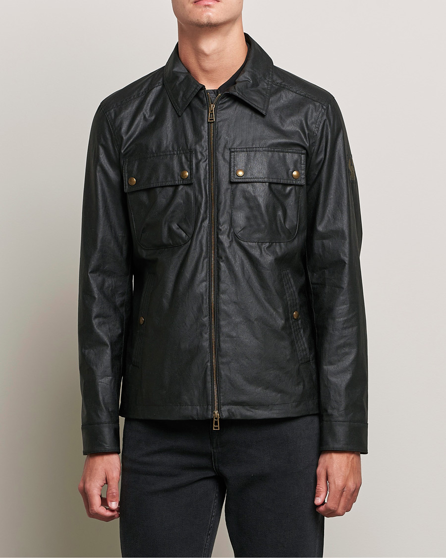 Men | Clothing | Belstaff | Tour Waxed Shirt Jacket Black
