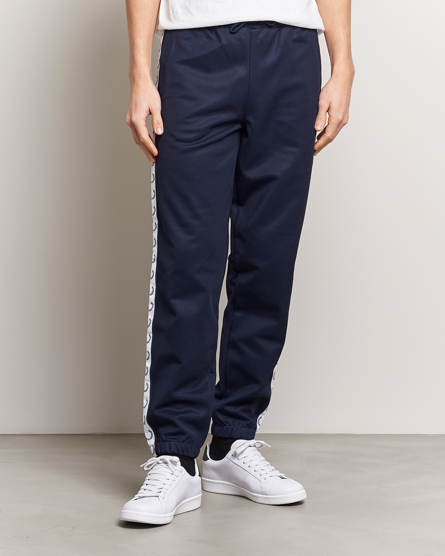 Men | Sweatpants | Fred Perry | Taped Track Pants Carbon blue