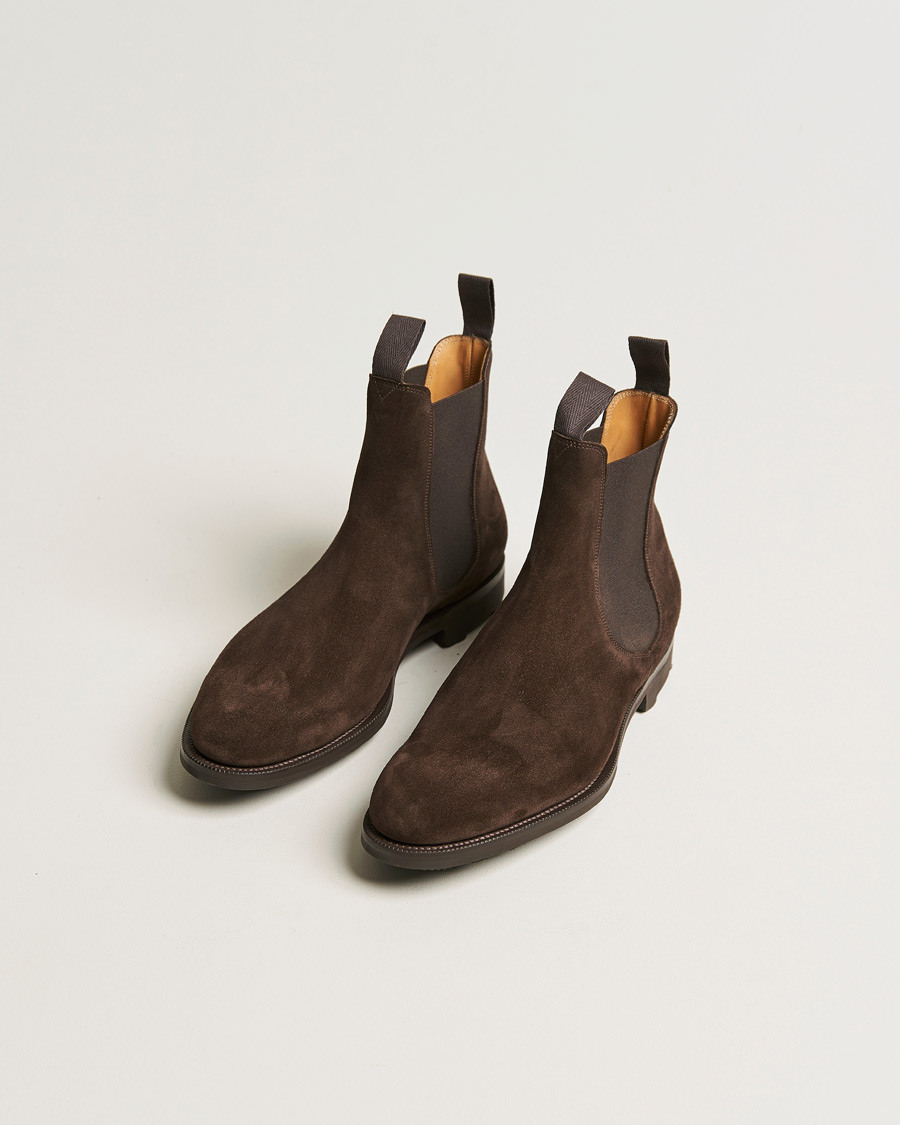 Homme | Chaussures d'hiver | Edward Green | Newmarket Suede Chelsea Boot Espresso