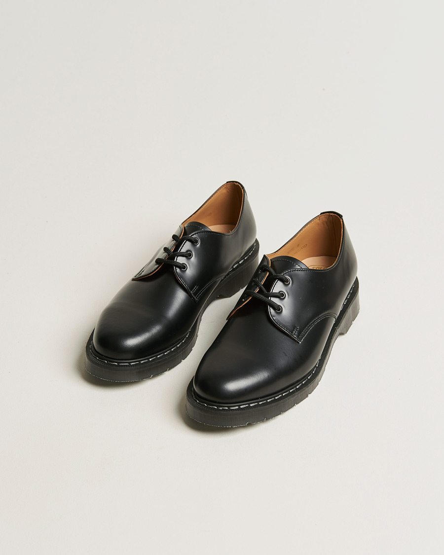 Men | Derby Shoes | Solovair | 3 Eye Gibson Shoe Black Shine
