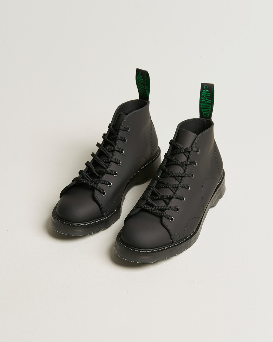 Men | Shoes | Solovair | 7 Eye Monkey Boot Black Greasy