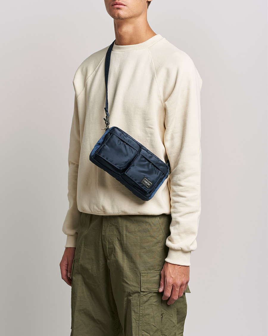 Herr | Accessoarer | Porter-Yoshida & Co. | Tanker Small Shoulder Bag Iron Blue