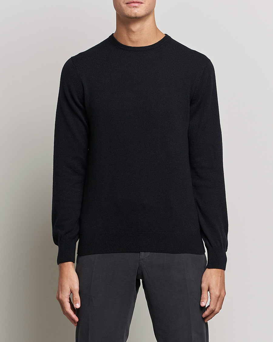 Men | Clothing | Piacenza Cashmere | Cashmere Crew Neck Sweater Black