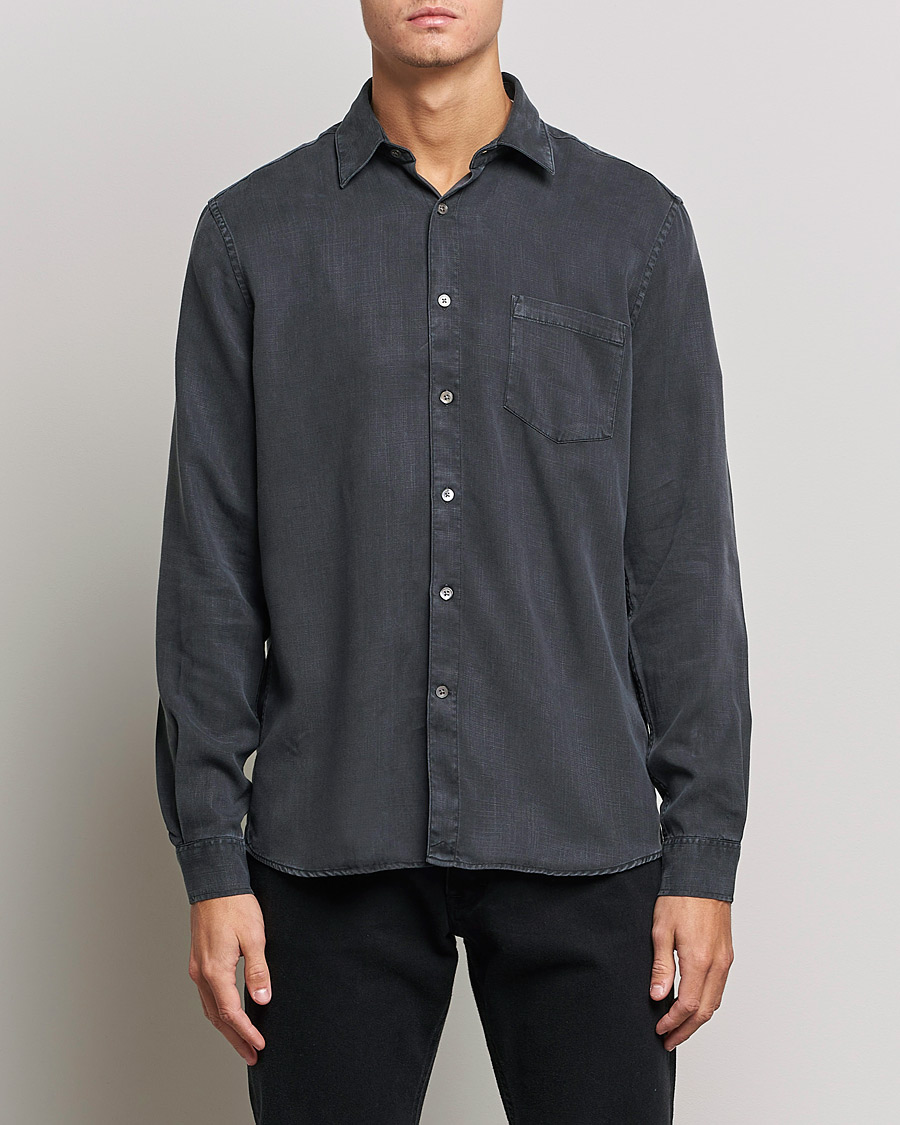 Men | Departments | A Day's March | Daintree Tencel Shirt Off Black