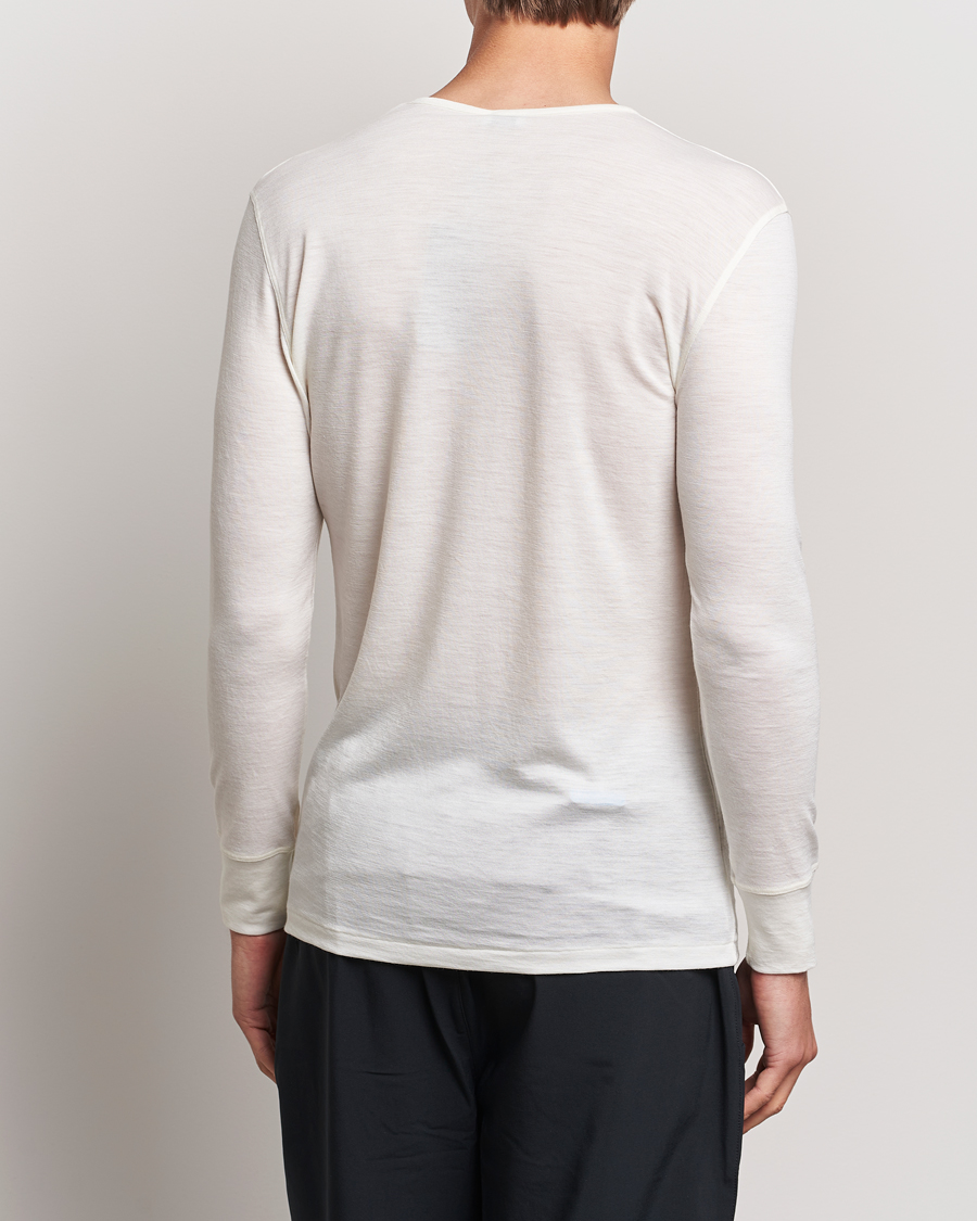 Men |  | Zimmerli of Switzerland | Wool/Silk Long Sleeve T-Shirt Ecru