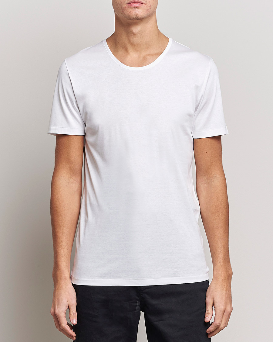 Men |  | Zimmerli of Switzerland | Sea Island Cotton Crew Neck T-Shirt White