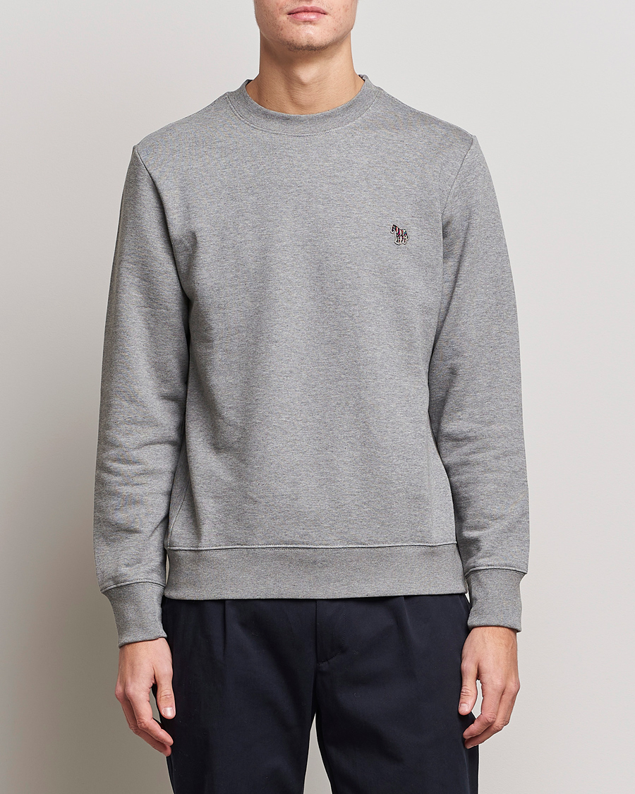 Men | Clothing | PS Paul Smith | Organic Cotton Crew Neck Sweatshirt Grey Melange