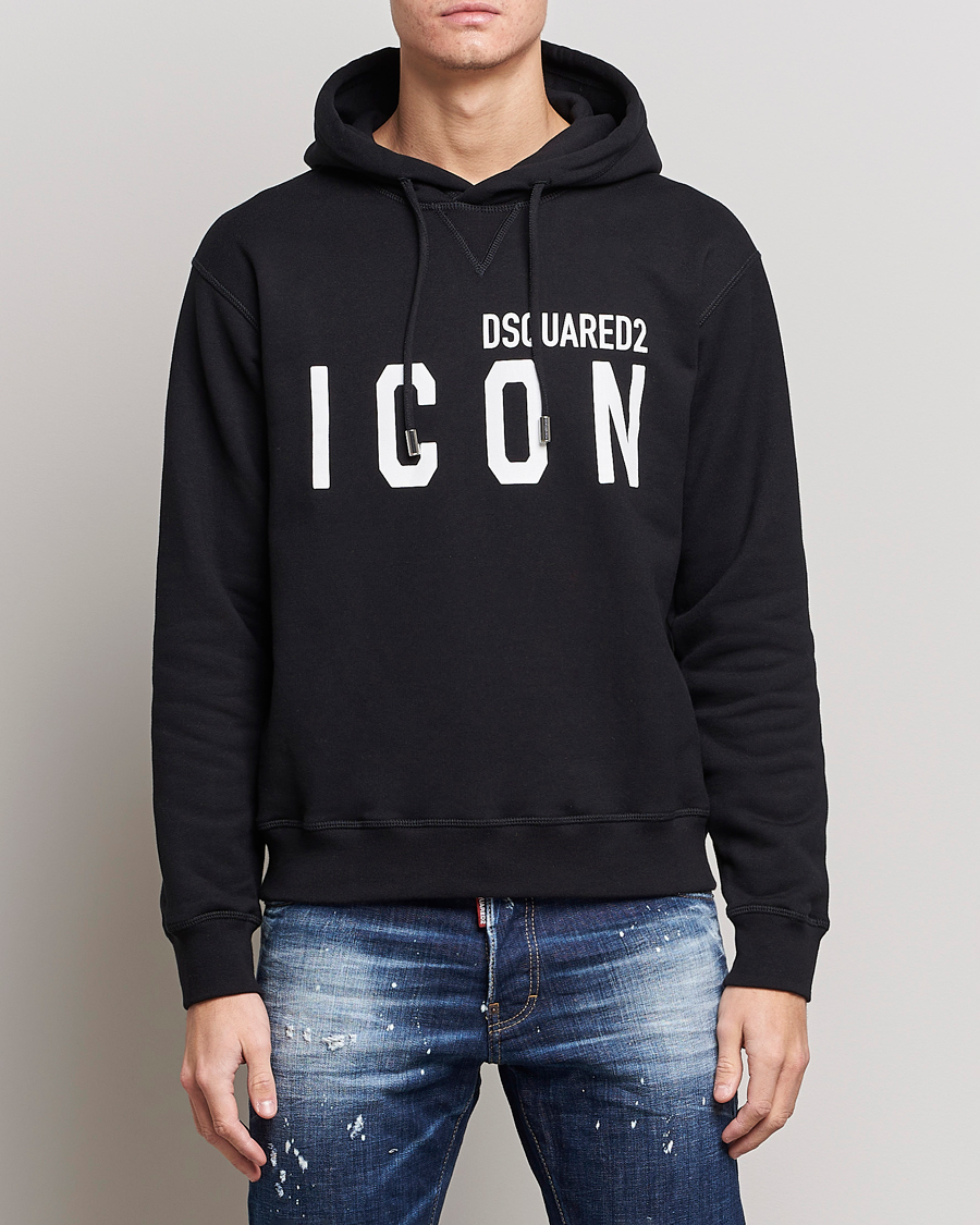 Men | Sweaters & Knitwear | Dsquared2 | Icon Logo Hoodie Black