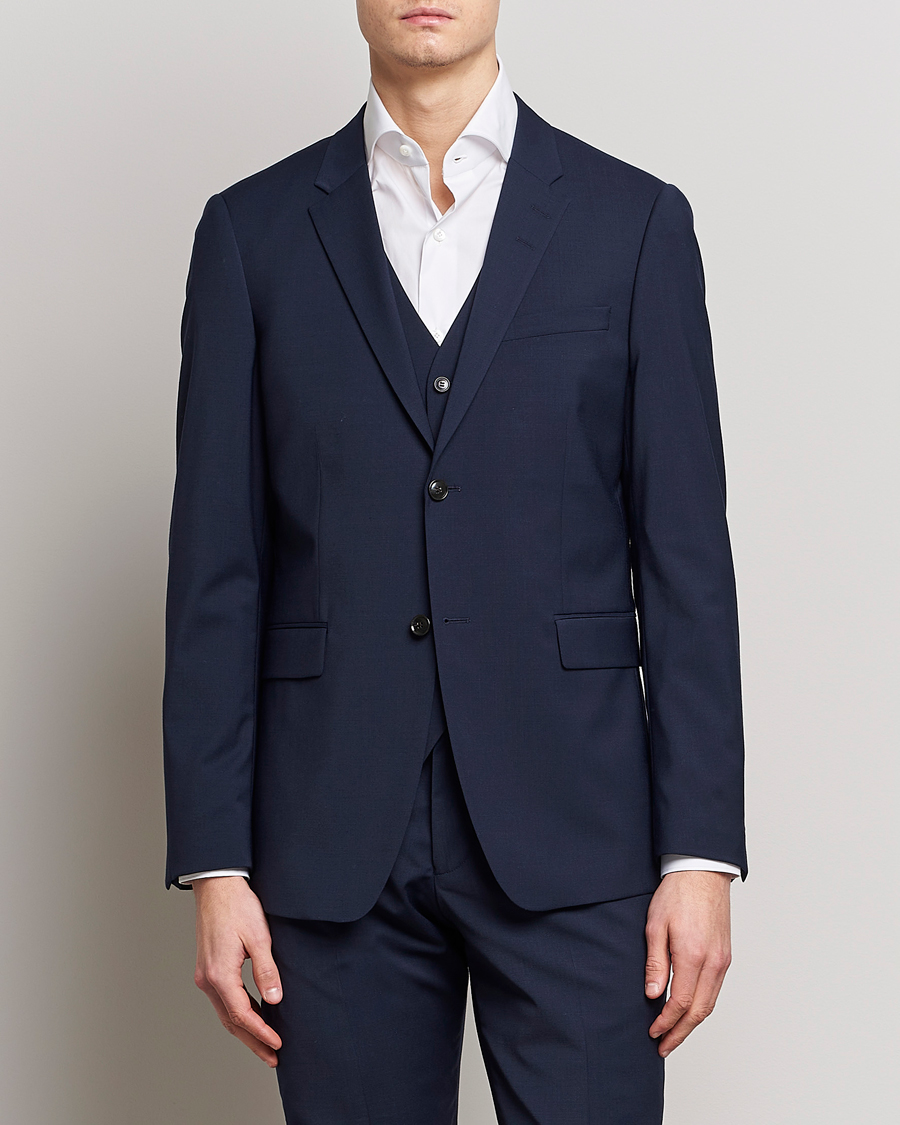 Men | Clothing | Tiger of Sweden | Jerretts Wool Travel Suit Blazer Royal Blue