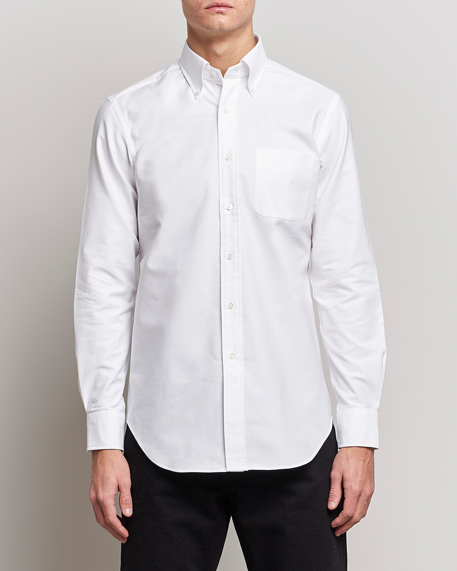 Herr | Skjortor | Kamakura Shirts | Slim Fit Oxford BD Shirt White