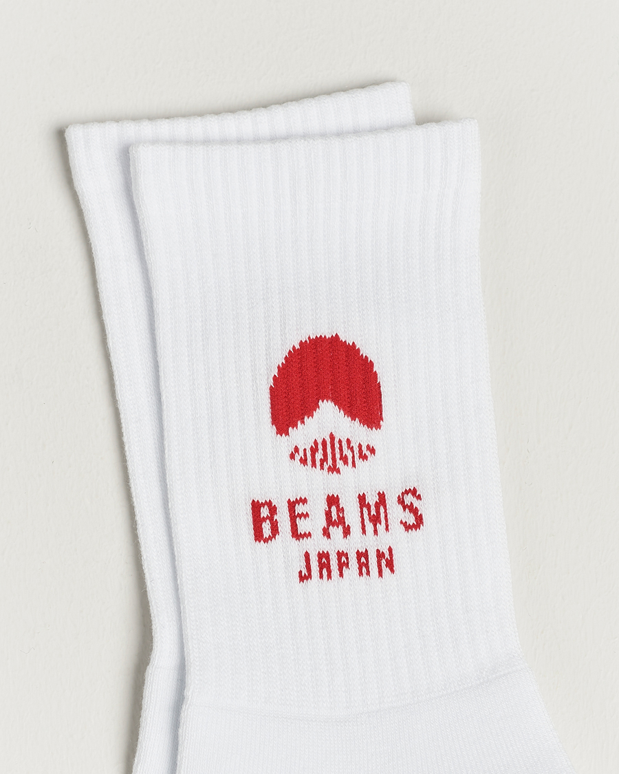 Men | Clothing | Beams Japan | Logo Socks White/Red