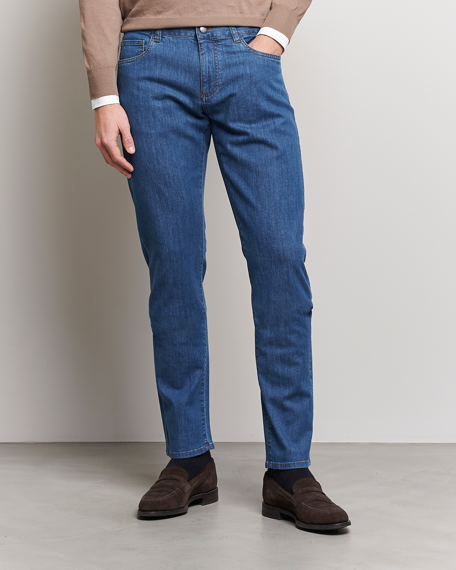 Men | Slim fit | Canali | Slim Fit 5-Pocket Jeans Blue Wash