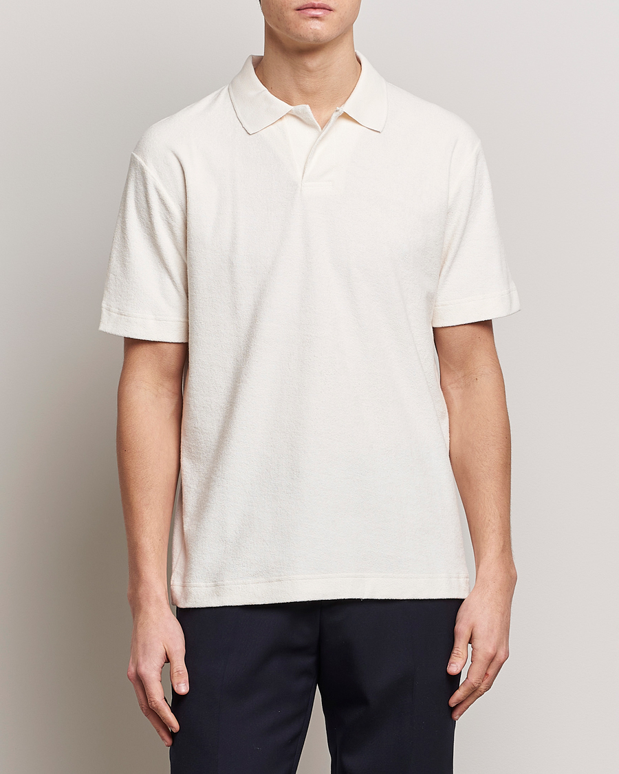 Men | Care of Carl Exclusives | Sunspel | Towelling Polo Shirt Archive White
