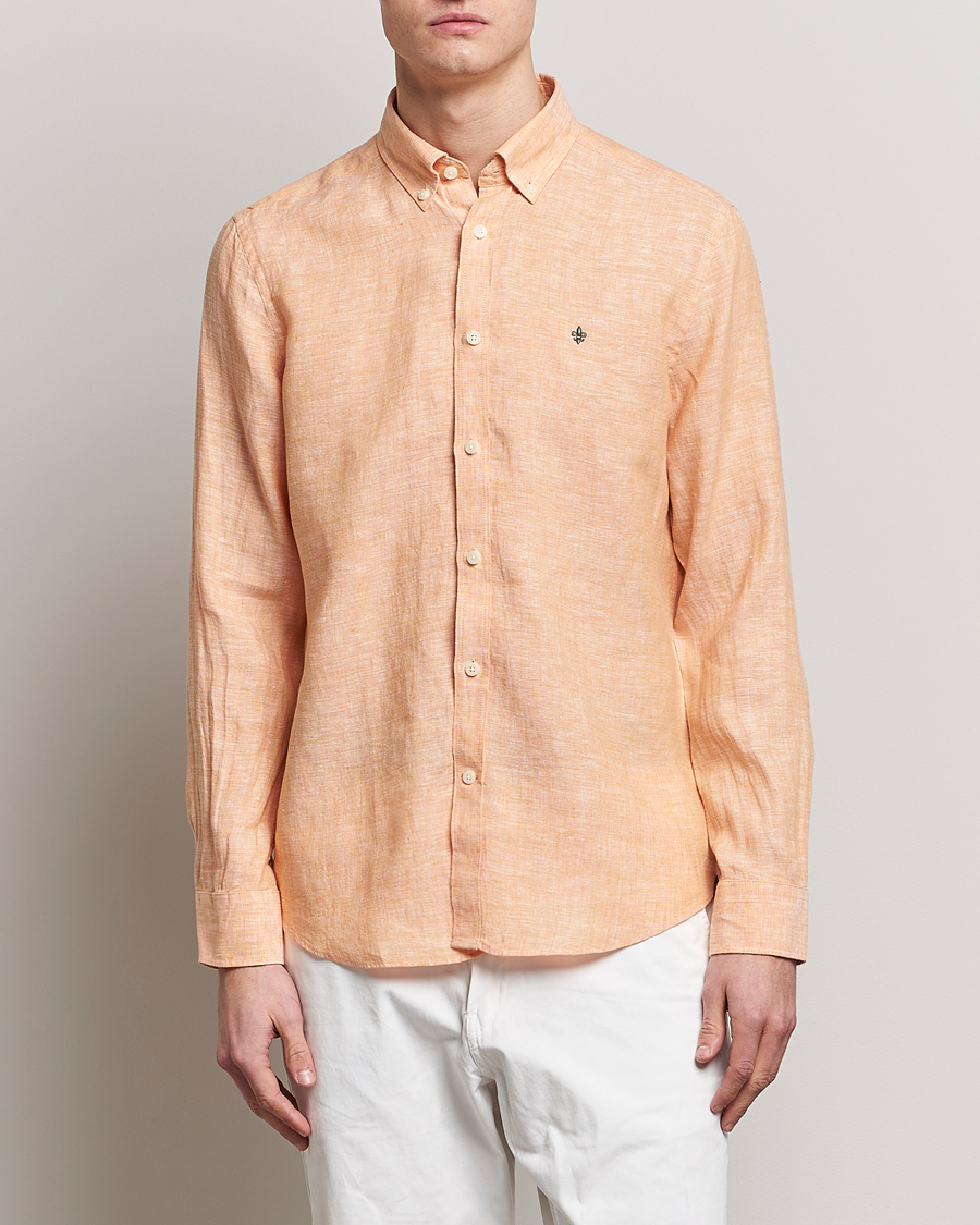 Herr | Skjortor | Morris | Douglas Linen Button Down Shirt Orange