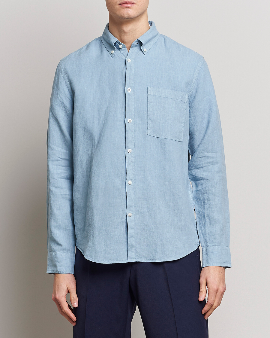 Men | Clothing | NN07 | Arne Linen Shirt Ashley Blue