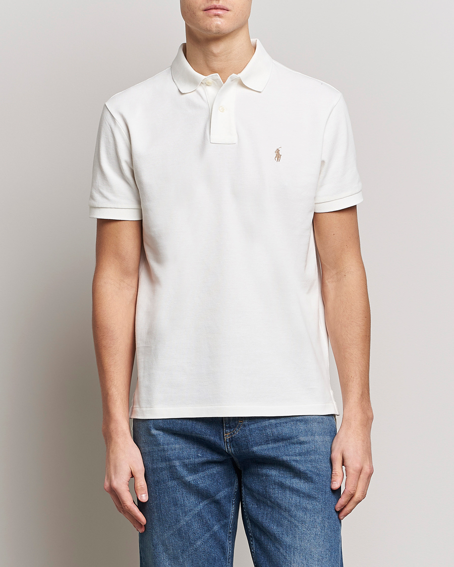 Men | Polo Shirts | Polo Ralph Lauren | Custom Slim Fit Polo Deckwash White